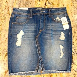 Jessica Simpson Distressed Denim Jean Skirt